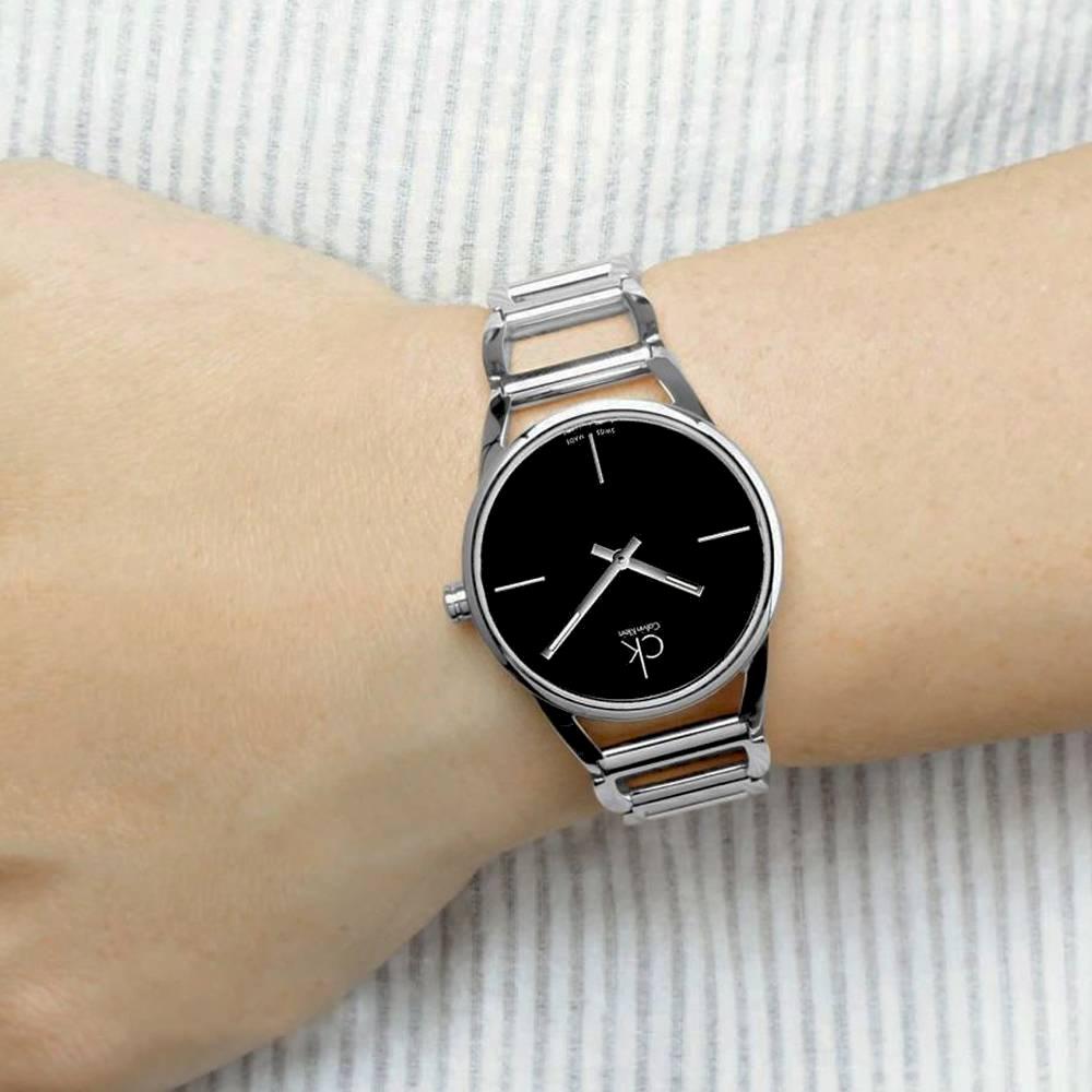 Calvin Klein K3G23121 Stately Quarz Damen Uhr mit schwarzem Zifferblatt Calvin Klein K3G23121 Stately Quarz Damen Uhr mit schwarzem Zifferblatt